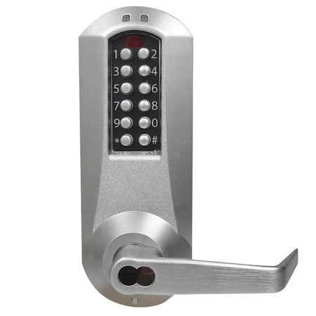 E-Plex 5000 Mortise Lock, Winston Lever, 100 Access Codes, 6/7-Pin SFIC Prep, Less Core, Satin Chrome MPN:E5066BWL-626-41