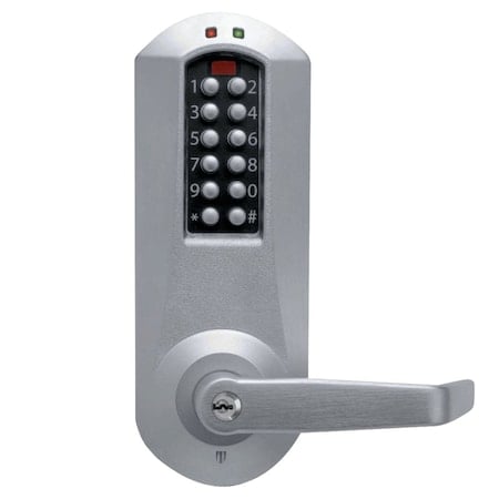 E-Plex 5000 Mortise Lock, Winston Lever, 100 Access Codes, Schlage C Keyway, Satin Chrome MPN:E5066XSWL-626-41