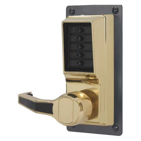 Push Button Lockset, Bright Brass, Lever MPN:LLP1010-03-41