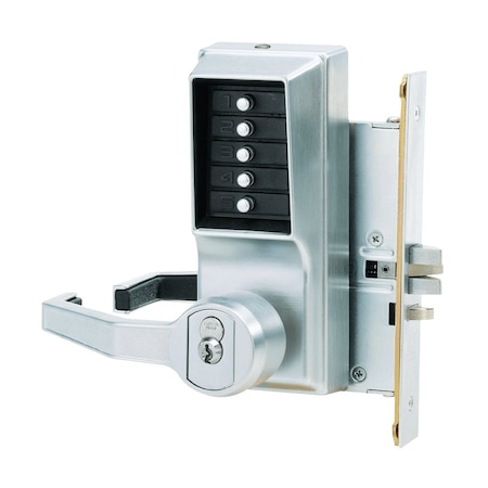 Mortise Combination Lever Lock, Key Override, Passage, Lockout, Less Core, Satin Chrome MPN:LR8146B-26D-41