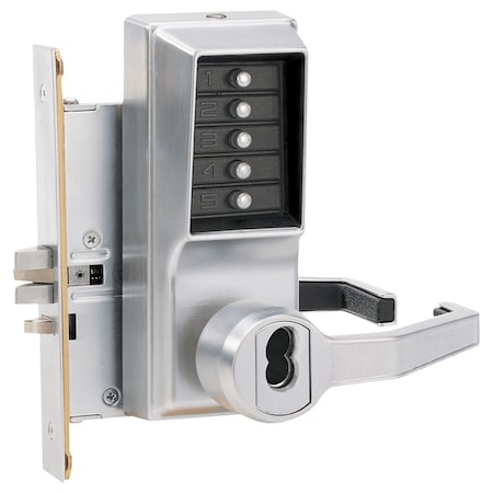 Mortise Combination Lever Lock, Key Override, Passage, Lockout, Less Core, Satin Chrome MPN:RR8146S-26D-41