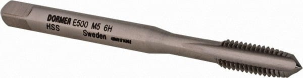M5x0.80 Plug RH 6H Bright High Speed Steel 3-Flute Straight Flute Machine Tap MPN:5976878