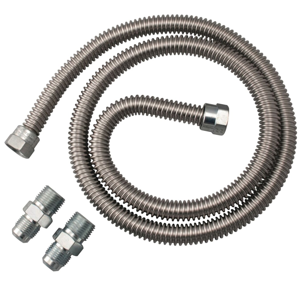 Dormont 20 Series Supr-Safe 48in Gas Dryer And Water Heater Flex-Line, Silver, 20-3132-48B MPN:20-3132-48B(BAGGED)