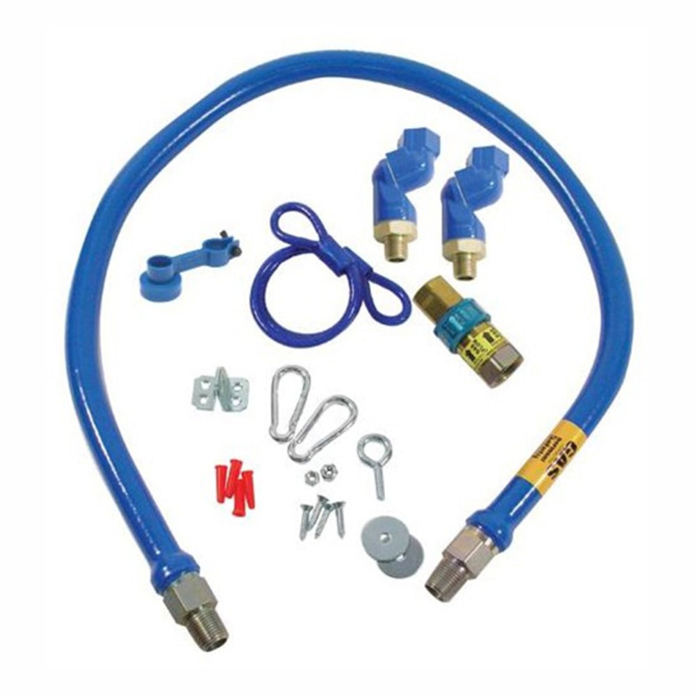 Dormont Blue Hose Swivel MAX Gas Hose Connector Kit, 3/4in x 48in MPN:1675BPQ2SR-48
