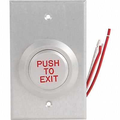 Push to Exit Button 24VDC Wt/Red Button MPN:W5287-P23DAxE1R