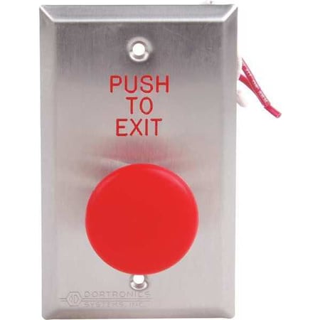 Push to Exit Button, 125VAC, Red Button MPN:5211-MP23DA/RxE1