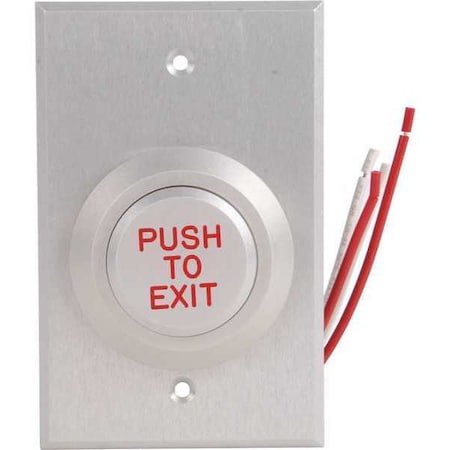 Push to Exit Button, 24VDC, Wt/Red Button MPN:W5287-P23DAxE1R