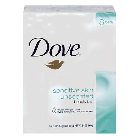 Body Soap, Fragrance Free, White, 4.25 oz, Hypoallergenic, Moisturizing, Wrapped MPN:CB613789