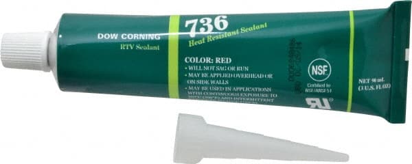 Joint Sealant: 3 oz Tube, Red, RTV Silicone MPN:2423472