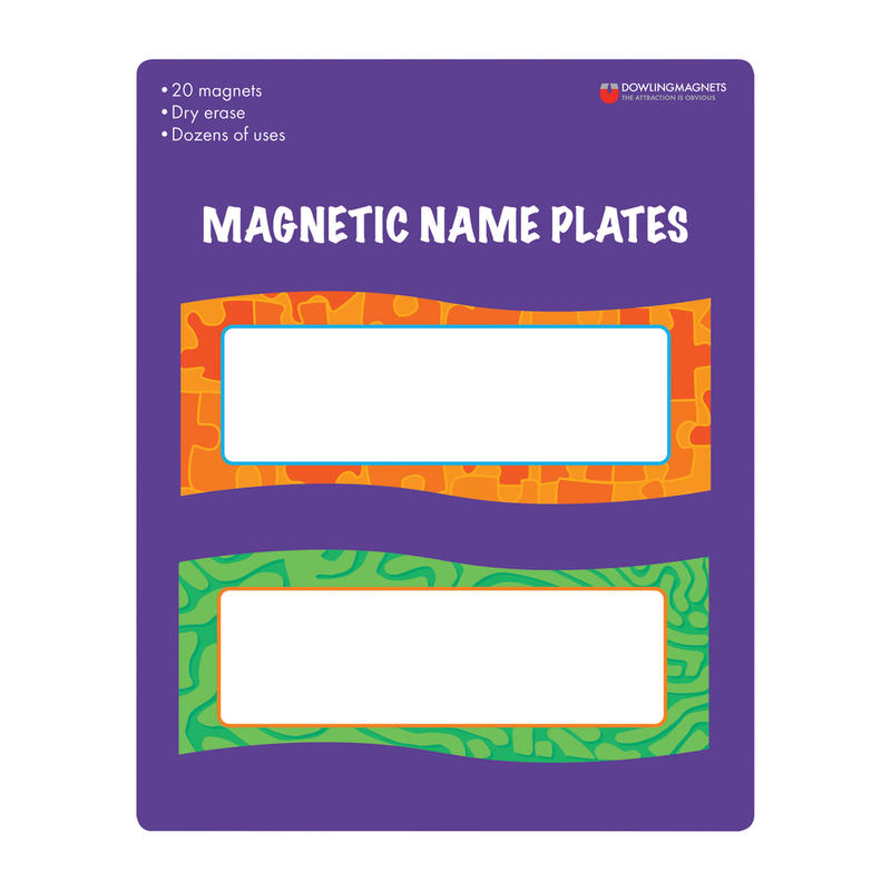 Dowling Magnets Magnetic Name Plates, 5inH x 2inW x 1/16inD, Multicolor, 20 Nameplates Per Pack, Set Of 2 Packs MPN:DO-735205-2