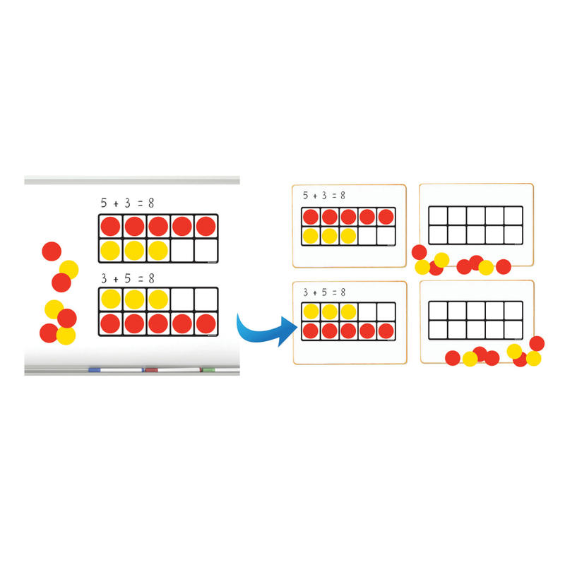 Dowling Magnets Ten Frames Magnet Math Set, 15in x 6 3/16in, Assorted, Grade 2 - Grade 7 MPN:DO-732170