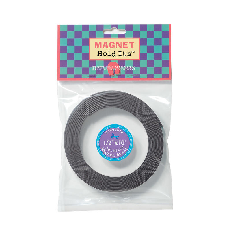 Dowling Magnets Adhesive Magnet Strip, 1/2in x 10ft, Black, Pack Of 6 Rolls MPN:DO-735003-6