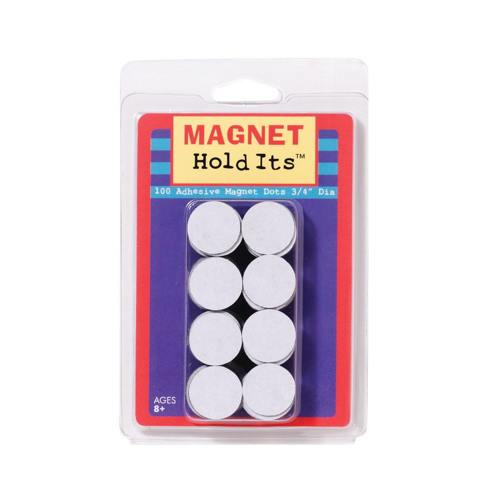 Dowling Magnets Magnet Dots, 3/4in, White, 100 Dots Per Pack, Set Of 6 Packs MPN:DO-735007-6