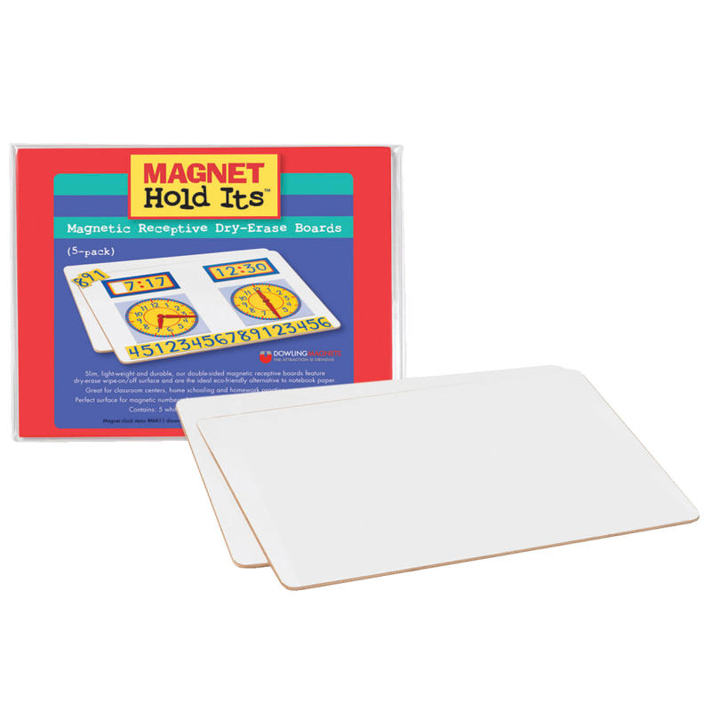 Dowling Magnets Unframed Dry-Erase Whiteboards, 9in x 12in x 1/8in, White, Pack Of 5 MPN:DO-735207