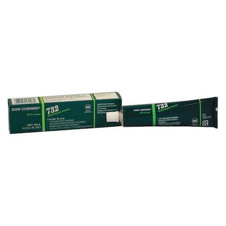 Silicone Sealant, 3 oz, Tube, Black, Silicone Base, 732 MPN:2112531