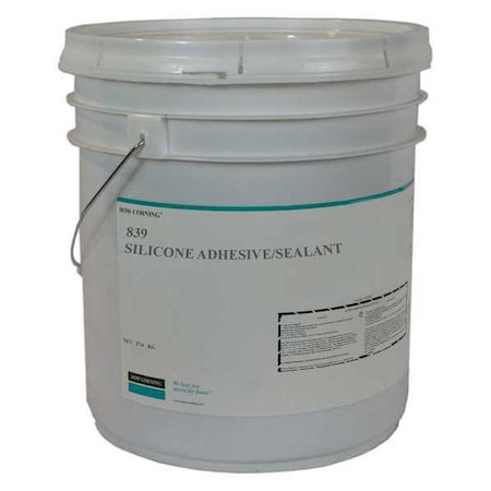 Silicone Adhesive/Sealant, 18 kg, Pail, White, Silicone Base, 839 MPN:2156989