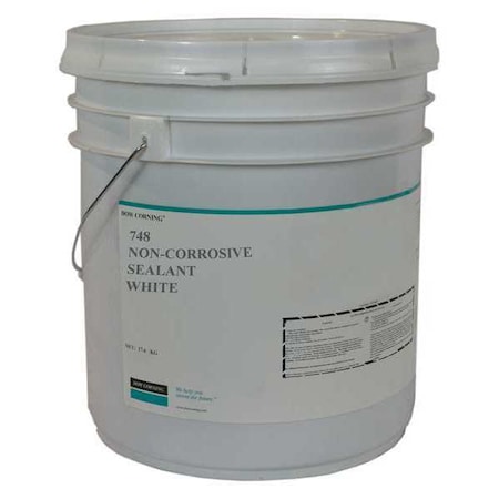 Non-Corrosive Sealant, 22 kg, Pail, White, Silicone Base, 748 MPN:2272881