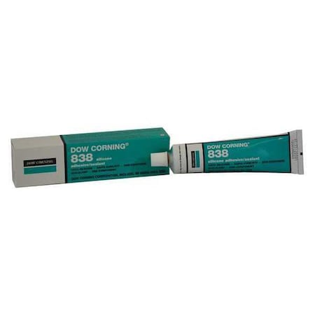 Silicone Adhesive Sealant, 3 oz, Tube, White, Silicone Base, 838 MPN:2353547