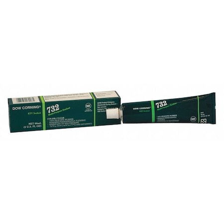 Silicone Sealant, 3 oz, Tube, Clear, Silicone Base, 732 MPN:3138356