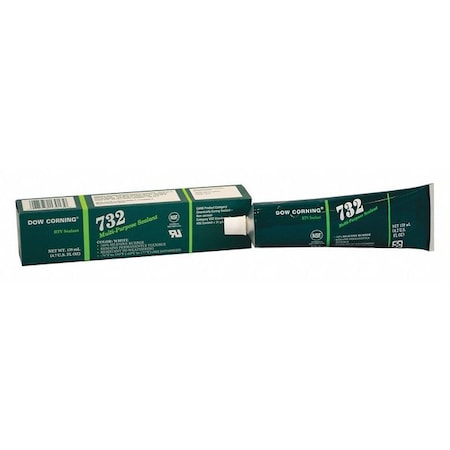 Silicone Sealant, 3 oz, Tube, White, Silicone Base, 732 MPN:3140717