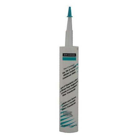 Silicone Sealant, 10 oz, Cartridge, Transparent White, Silicone Base, Tub/Tile/Ceramic MPN:4045038