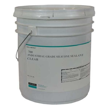 Industrial Grade Silicone Sealant, 17 kg, Pail, Clear, Silicone Base, 700 MPN:4060071