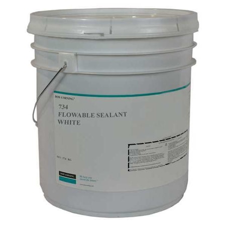 Flowable Sealant, 18 kg, Pail, White, Silicone Base, 734 MPN:4102341