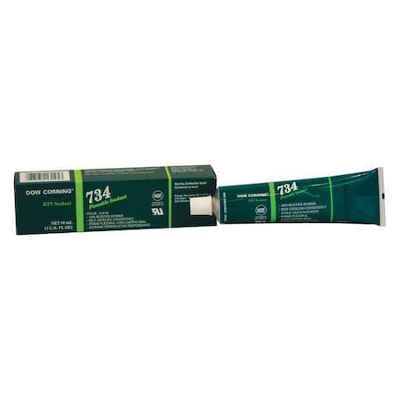 Silicone Sealant, 3 oz, Tube, Clear, Silicone Base, 734 MPN:4102963