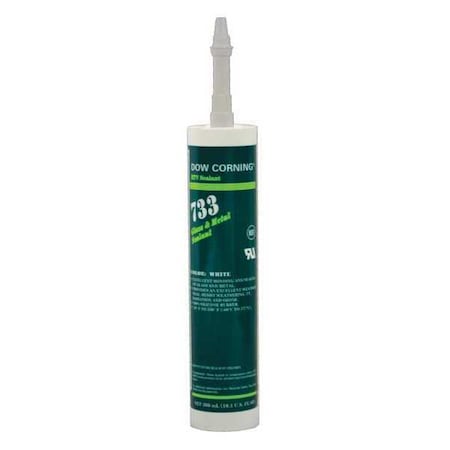 Silicone Sealant, 10 oz, Cartridge, White, Silicone Base, 733 MPN:99179245