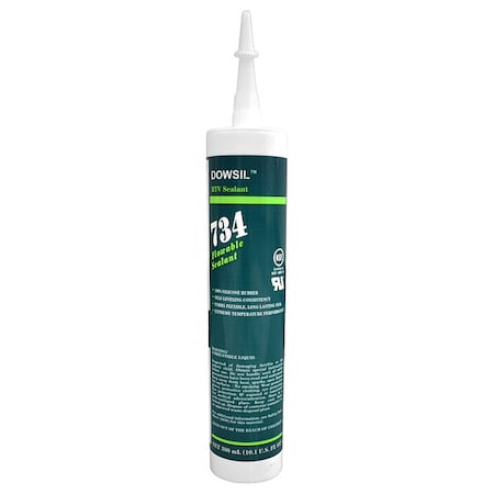 Silicone Sealant, 10 oz, Cartridge, White, Silicone Base, 734 MPN:99179270