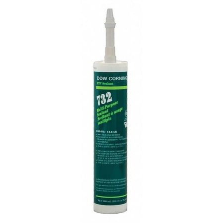Silicone Sealant, 10 oz, Cartridge, Clear, Silicone Base, 732 MPN:99179271