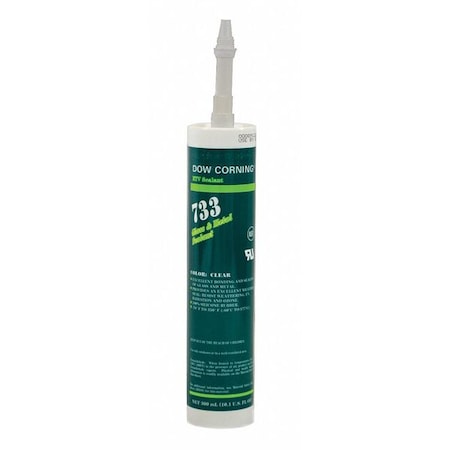 Silicone Sealant, 10 oz, Cartridge, Clear, Silicone Base, 733 MPN:99179322