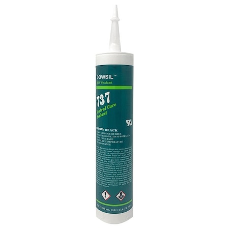 Silicone Sealant, 10 oz, Cartridge, Black, Silicone Base, 737 MPN:99180484