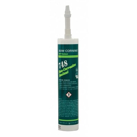 Silicone Sealant, 10 oz, Cartridge, White, Silicone Base, 748 MPN:99180561