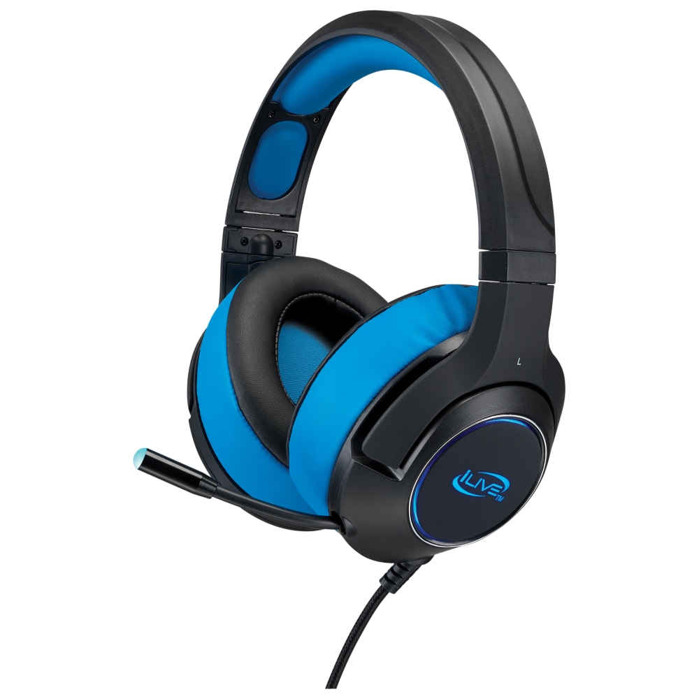 iLive Electronics IAHG49B Over-The-Ear Gaming Headphones, Black/Blue MPN:IAHG49B