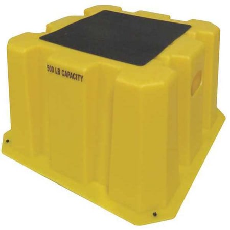 Step Stand, 1 Steps, 500 lb Load Capacity, 14 3/4 in Overall Height, Polyethylene, Yellow MPN:NBST-1-14