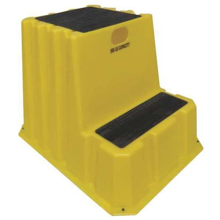 Step Stand, 2 Steps, 500 lb Load Capacity, 24 in Overall Height, Polyethylene, Yellow MPN:NTXST-2-14