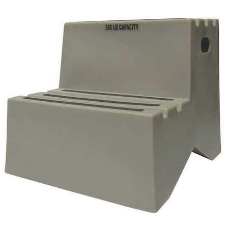 Box Step, 2 Steps, 500 lb Load Capacity, 19 1/2 in Overall Height, Plastic, Gray MPN:ST217-07