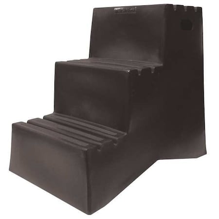 Box Step, 3 Steps, 500 lb Load Capacity, 29 1/2 in Overall Height, Plastic, Black MPN:ST327-01