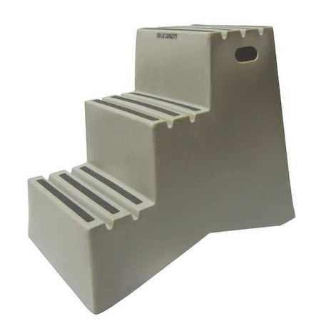 Box Step, 3 Steps, 500 lb Load Capacity, 29 1/2 in Overall Height, Plastic, Gray MPN:ST327-07