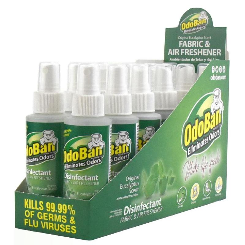 OdoBan Odor Eliminator Disinfectant Spray, Eucalyptus, 4 Oz, Pack Of 12 Bottles MPN:91EUC4OZ12-OD