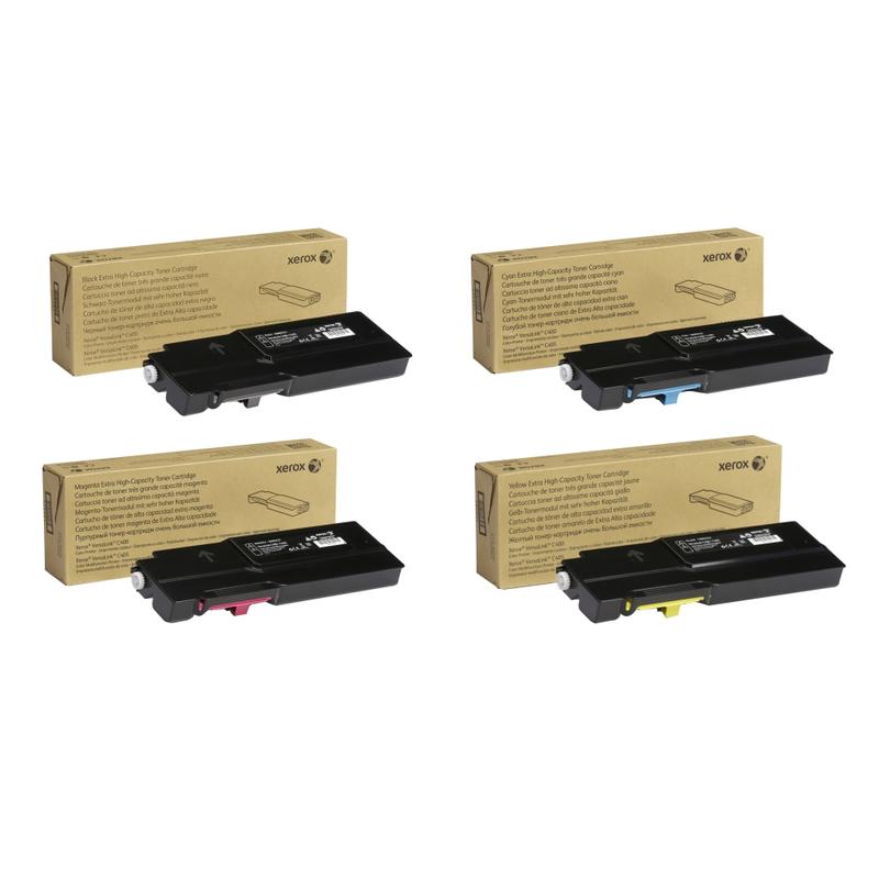 Xerox C400 Black; Cyan; Magenta; Yellow Extra-High Yield Toner Cartridges Combo, Pack Of 4, 106R03524, 106R03526, 106R03527, 106R03525 MPN:C400EHC4PK-OD