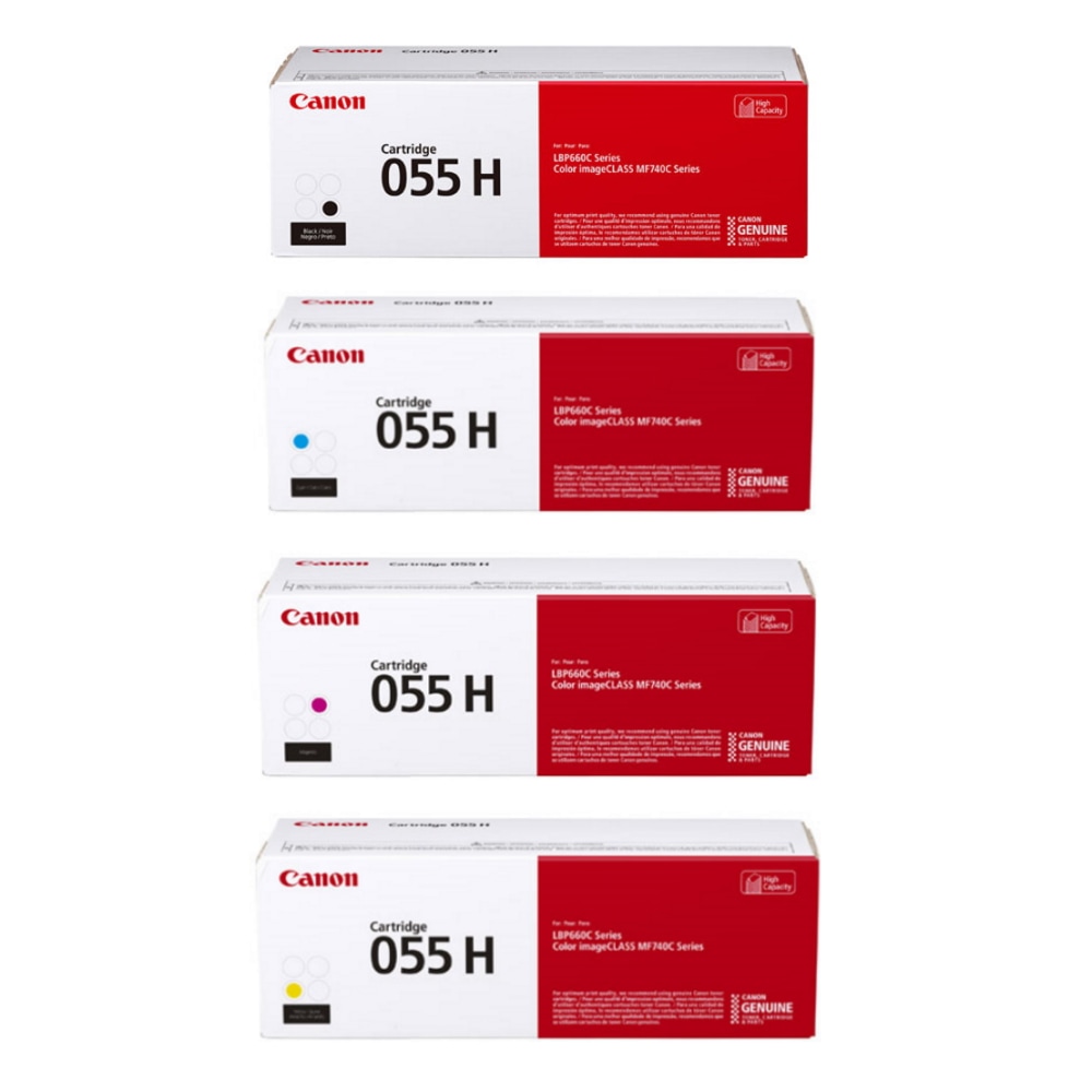 Canon 55 Black; Cyan; Magenta; Yellow High Yield Toner Cartridges Combo, Pack Of 4, 3020C001, 3019C001, 3018C001, 3017C001 MPN:CRG055HCMYK-OD