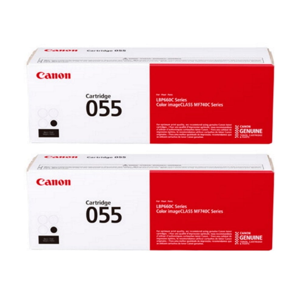Canon 055 Black Toner Cartridges, Pack Of 2, 3016C001 MPN:CRG055K2PK-OD