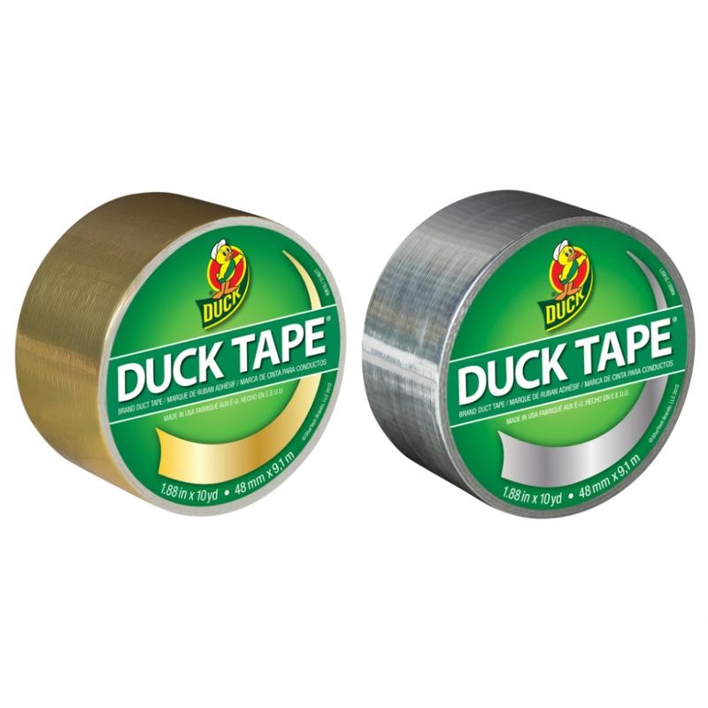 Duck Brand Color Duct Tape Rolls, 1-15/16in x 20 Yd, Gold/Chrome, Pack Of 2 Rolls MPN:DUCKCON2PK-OD