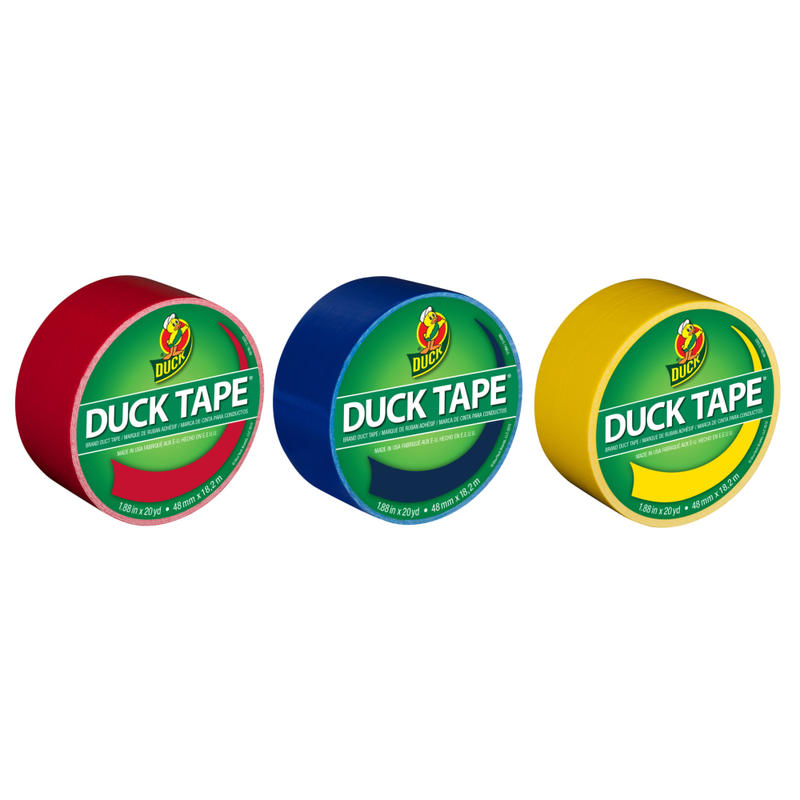 Duck Brand Color Duct Tape Rolls, 1-15/16in x 60 Yd, Primary Colors, Pack Of 3 Rolls MPN:DUCKPRM3PK-OD
