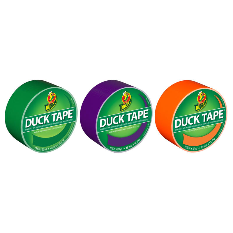 Duck Brand Color Duct Tape Rolls, 1-15/16in x 55 Yd, Secondary Colors, Pack Of 3 Rolls MPN:DUCKSEC3PK-OD
