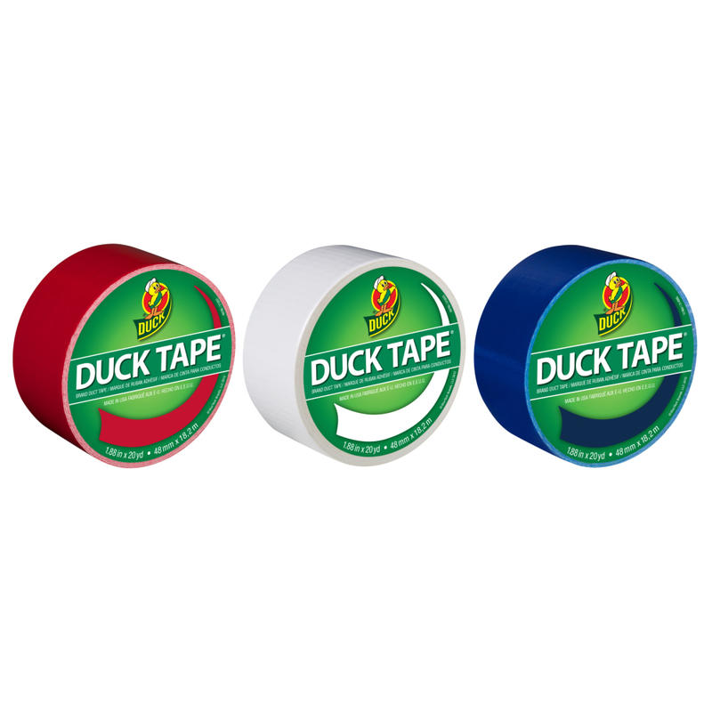 Duck Brand Color Duct Tape Rolls, 1-15/16in x 60 Yd, USA Colors, Pack Of 3 Rolls MPN:DUCKUSA3PK-OD