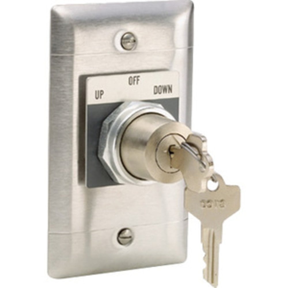 Draper SP-KSM-3-Position Key Switch (Momentary) - Key Switch - Projector Screen, Projector Lift - 120 V AC - Silver MPN:121022