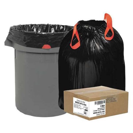 Heavy-Duty Trash Bags, Drawstring, 33 gal, 1.2 mil, 33.5